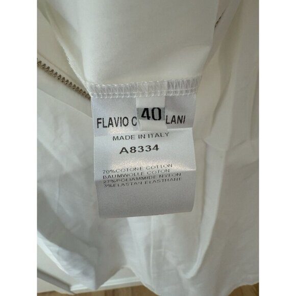 Flavio Castellani Embroidered White Fit & Flare Dress Size 40 - Picture 11 of 13